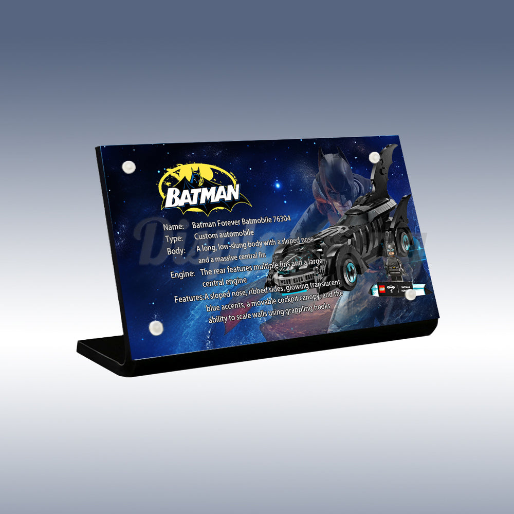 Display King - Acrylic display plaque for LEGO® Batman Forever Batmobile 76304
