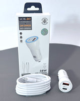 sky Mobigo GO200PDL 38W 2 UAB car charger with Type-C to Lightning combo
