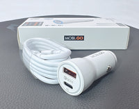 sky Mobigo GO200PDL 38W 2 UAB car charger with Type-C to Lightning combo

