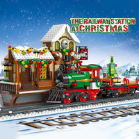 JIESTAR 89142 The Railway Station At Christmas with 1362 Pieces
