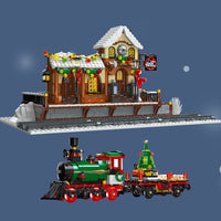 JIESTAR 89142 The Railway Station At Christmas with 1362 Pieces
