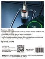 sky Maxguard MC036LC 38W USB A+C car charge with Type-C to Lightning combo
