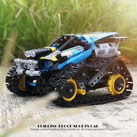 MOULD KING 13032 Mini Tank RC Track Stunt Car Blue with 390 Pieces
