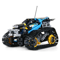 MOULD KING 13032 Mini Tank RC Track Stunt Car Blue with 390 Pieces
