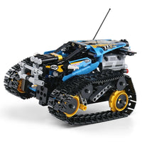 MOULD KING 13032 Mini Tank RC Track Stunt Car Blue with 390 Pieces
