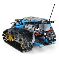 MOULD KING 13032 Mini Tank RC Track Stunt Car Blue with 390 Pieces
