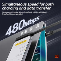 sky Maxguard MR03CC Invisible Stand PD 240W Fast Charging Type-C to C Cable
