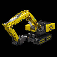 MOULD KING 15061 Motor Yellow Mechanical Digger with 1500 Pieces
