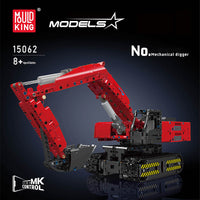 MOULD KING 15062 Motor Red Mechanical Digger with 1500 Pieces
