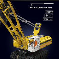 MOULD KING 15069 Motor Yellow Crawler Crane with 1292 Pieces
