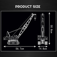 MOULD KING 15069 Motor Yellow Crawler Crane with 1292 Pieces
