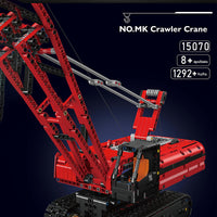 MOULD KING 15070 Motor Red Crawler Crane with 1292 Pieces
