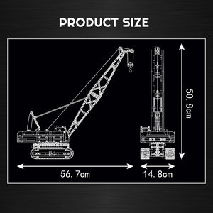 MOULD KING 15070 Motor Red Crawler Crane with 1292 Pieces