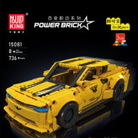 MOULD KING 15081 Bumblebee Pull Back Car with 736 Pieces
