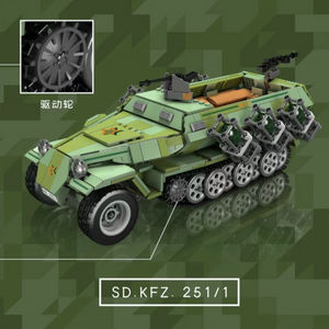 MOULD KING 20027 Semi-tracked Armored Vehicle With Motor with 1298 Pieces