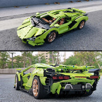 MOULD KING 13057S 1:8 Lamborghini Hyper Green Version with 3819 Pieces-Mould King 13057S
