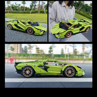 MOULD KING 13057S 1:8 Lamborghini Hyper Green Version with 3819 Pieces-Mould King 13057S
