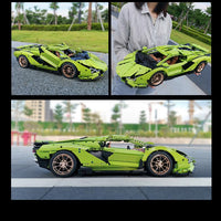 MOULD KING 13057S 1:8 Lamborghini Hyper Green Version with 3819 Pieces-Mould King 13057S