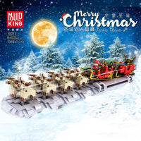 MOULD KING 10015 MOC-32342 The Motorized Christmas Santa Sleigh with 1318 Pieces
