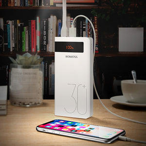 Romoss Sense8P+ 18W 30000mAh Super Fast Charge Power Bank-White