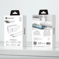sky Maxguard WT25WAC/CC PD 25W wall charger with Type-C to C combo

