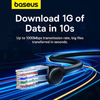 Baseus High Speed CAT5 Gigabit Ethernet Cable (Round Cable) 5m-Cluster Black
