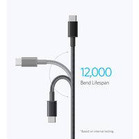 Anker USB-C to USB-C Cable-Black (3.3ft, Braided, 60W, 2Packs) (B8752011) for iPhone 15 16 17 Series
