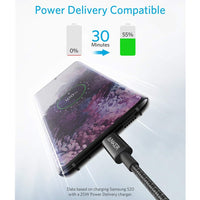 Anker USB-C to USB-C Cable-Black (3.3ft, Braided, 60W, 2Packs) (B8752011) for iPhone 15 16 17 Series
