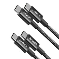 Anker USB-C to USB-C Cable-Black (3.3ft, Braided, 60W, 2Packs) (B8752011) for iPhone 15 16 17 Series

