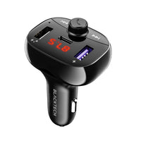 BLACKTECH BL-DE2 50W 1C 2A QC3.0 PD Car Wireless MP3 FM Transmitter Charger - Black
