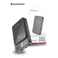 BLACKTECH BL-DB40 5000mAh 15W PD20W Magnetic Digital Display Fast Wireless Charging Power Bank - Black
