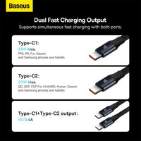 Baseus Enjoyment Retractable 2-in-1 Car Charger C+C 33W-Black
