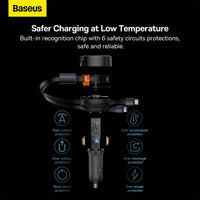 Baseus Enjoyment Retractable 2-in-1 Car Charger C+C 33W-Black
