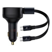 Baseus Enjoyment Retractable 2-in-1 Car Charger C+C 33W-Black
