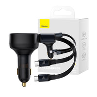 Baseus Enjoyment Retractable 2-in-1 Car Charger C+C 33W-Black
