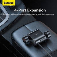 Baseus High Efficiency Pro 1-for-2 Car Cigarette Lighter 30W-Cosmic Black
