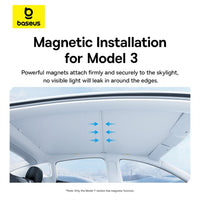 Baseus T-Space Series Car Skylight Sunshade For Tesla Model 3 (Double Layer Version)-Moon White
