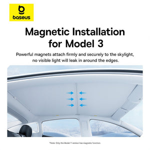 Baseus T-Space Series Car Skylight Sunshade For Tesla Model 3 (Double Layer Version)-Moon White