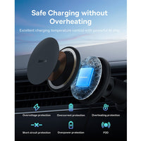 Basues CW01 Magnetic Wireless Charging Car Mount 40W (Wireless Charging 15W and USB-A 25W) Claw Edition-Cluster Black
