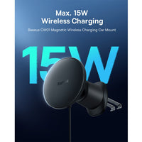 Basues CW01 Magnetic Wireless Charging Car Mount 40W (Wireless Charging 15W and USB-A 25W) Claw Edition-Cluster Black
