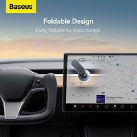 Baseus T-Space Series Folding Metal Car Mount Magnetic Phone Holder-Frost Silver
