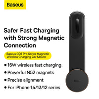 Baseus C02 Pro Series Magnetic Wireless Charging Car Mount-Cluster Black
