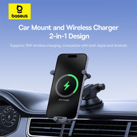 Baseus Stable Gravitational Wireless Charging Car Mount Pro 15W (Suction Cup Version)-Cluster Black
