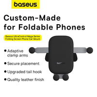 Baseus Ultra Control Mega Series Folding Screen Phone Car Mount-Cluster Black
