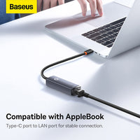 Baseus Lite Series Ethernet Adapter Type-C to RJ45 LAN Port (100Mbps)-Grey
