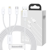 Baseus Superior Series Fast Charging Data Cable USB to Micro USB & Lightning & Type-C 3.5A 1.5m
