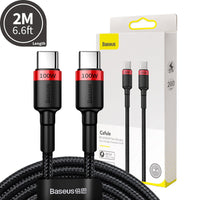 Baseus Cafule PD2.0 100W Flash Charging Type-C to Type-C Cable (20V 5A) 2m for 15 / 16 / 17 Series
