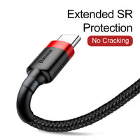 Baseus Cafule Fast Charge Type-C USB Data Charging Cable 2A 2M for iPhone 15 16 17 Series

