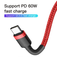 Baseus Cafule PD2.0 60W Flash Charging Type-C to Type-C Cable (20V 3A) 2m for iPhone 15 / 16 / 17 Series
