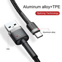 Baseus Cafule Cable USB For Type-C 2A 3m for iPhone 15 16 Series
